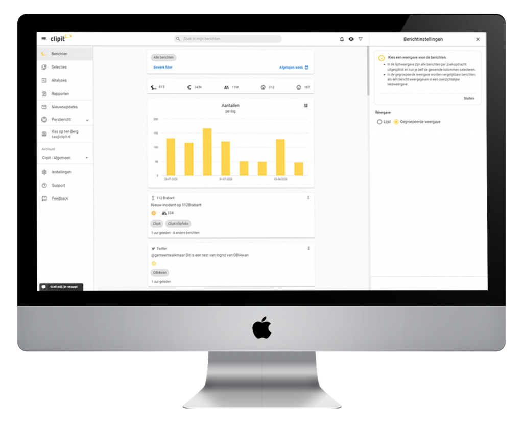 24/7 monitoring Clipit Dashboard