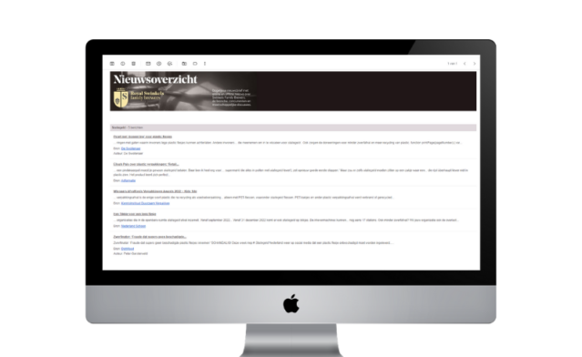 Interne nieuwsvoorziening in eigen huisstijl met whitelabel monitoring